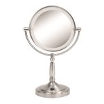 Vanity LED Make Up Mirror, 1x/5x Magnification, Nickel Finish